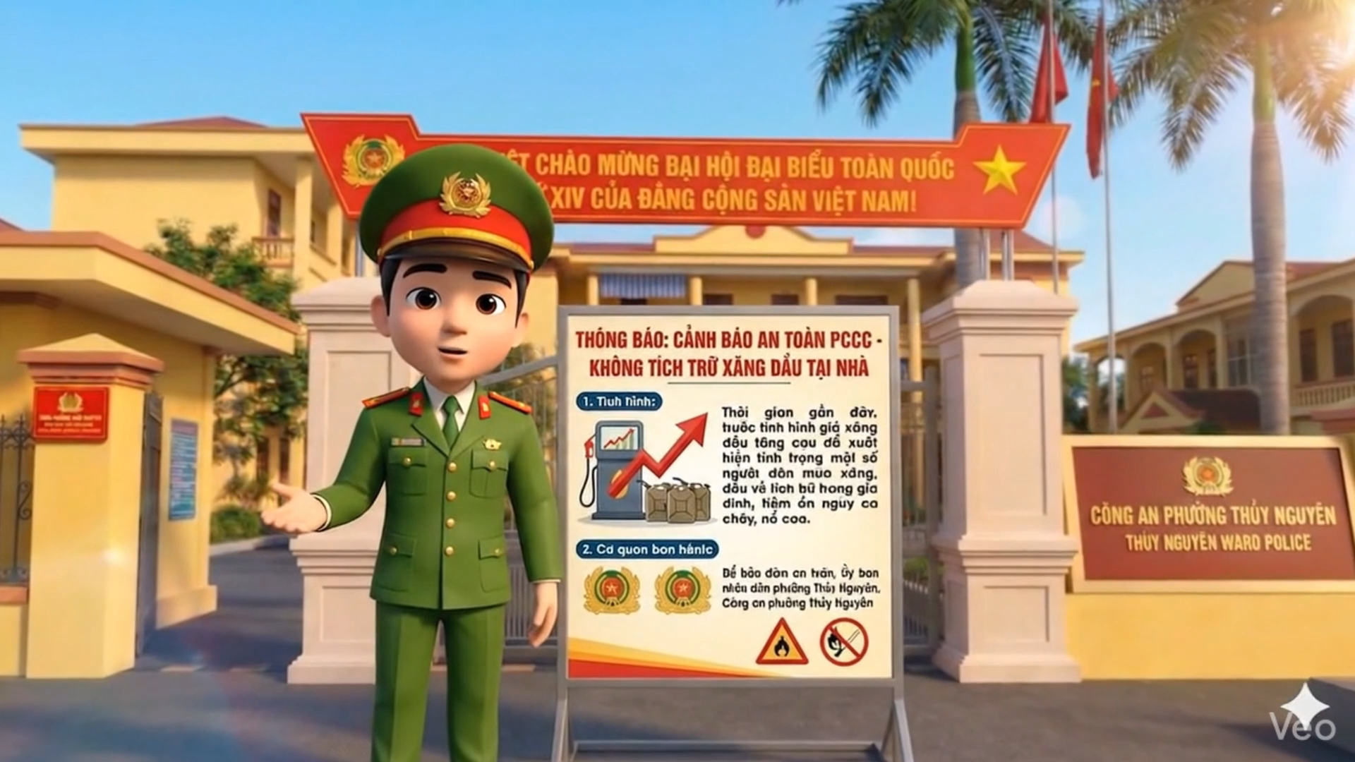 Công an phường Thuỷ Nguyên cảnh báo nguy hiểm khi tích trữ xăng dầu